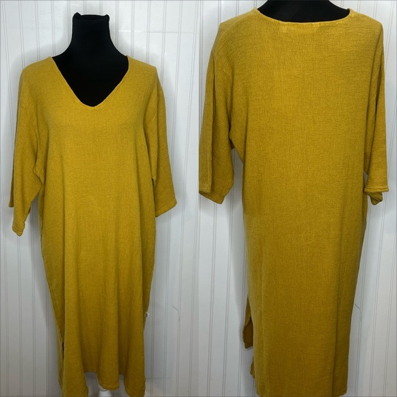 Haomy Tilos Linen Cotton Tunic in Saffron New Size small/medium - Picture 1 of 13